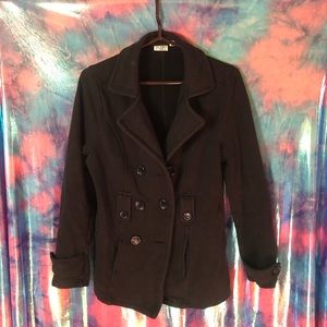 🦋Black Button-Up trench coat